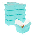 Bio Tek 30 oz Rectangle Turquoise Paper #1 Bio Box Take Out Container - 5" x 4" x 2 1/2" - 50 count box