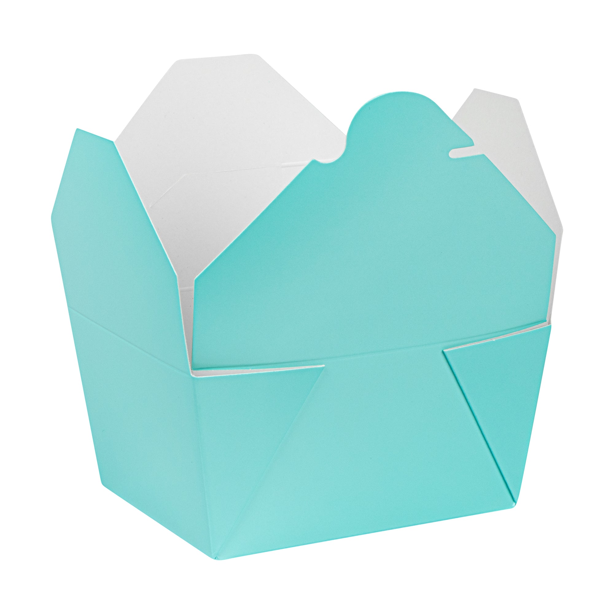 Bio Tek 30 oz Rectangle Turquoise Paper #1 Bio Box Take Out Container - 5" x 4" x 2 1/2" - 50 count box