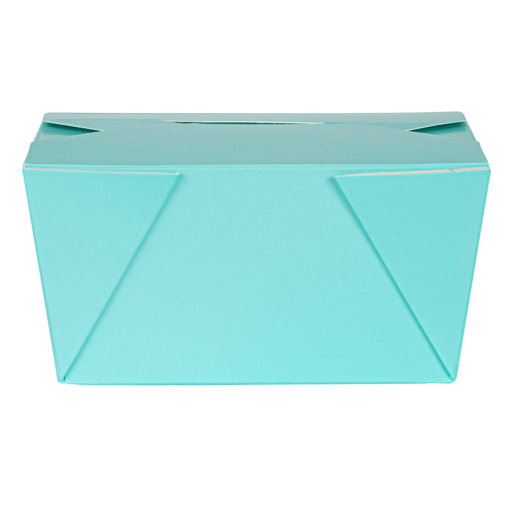 Bio Tek 30 oz Rectangle Turquoise Paper #1 Bio Box Take Out Container - 5" x 4" x 2 1/2" - 200 count box
