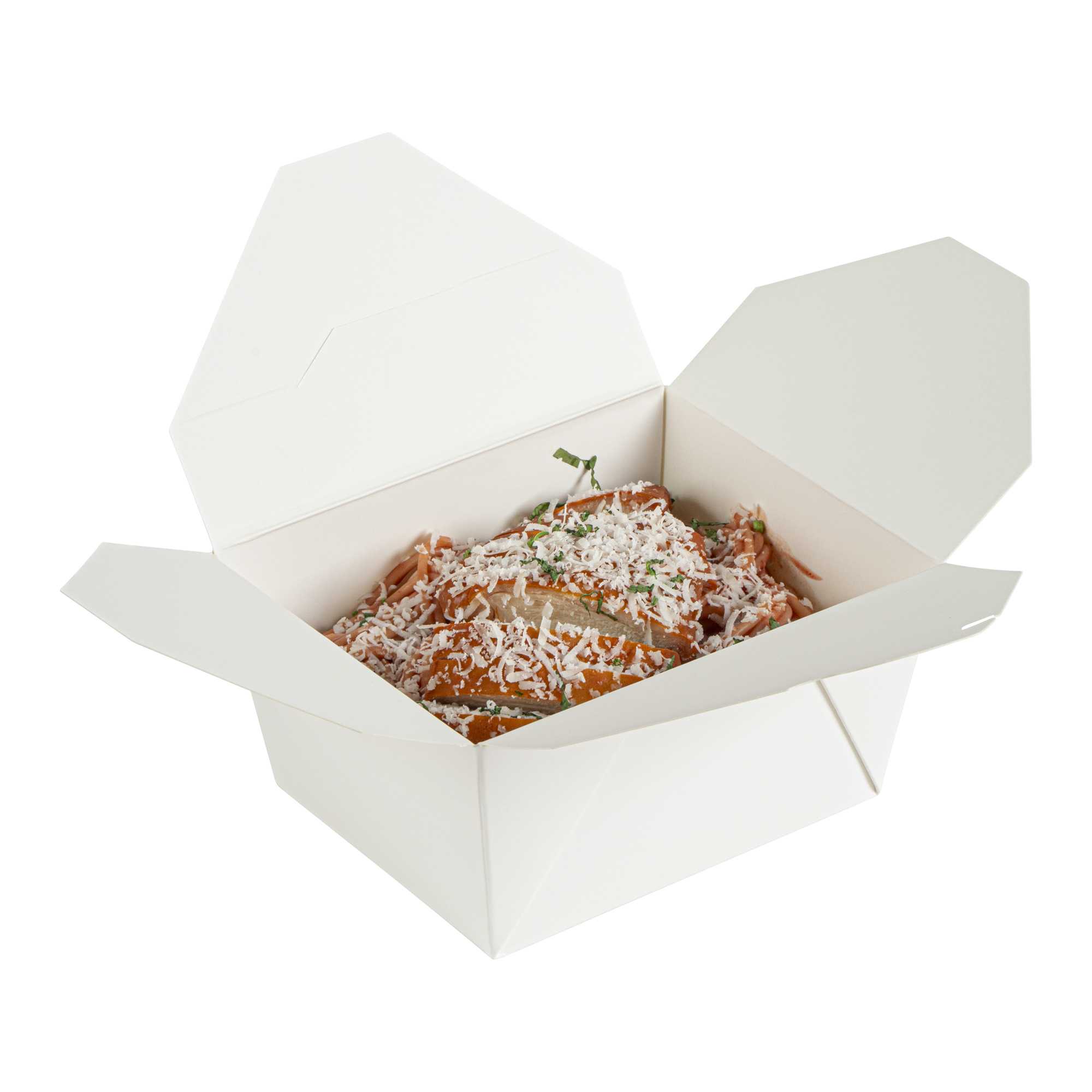 Bio Tek 30 oz Rectangle White Paper #1 Bio Box Take Out Container - 5" x 4" x 2 1/2" - 200 count box