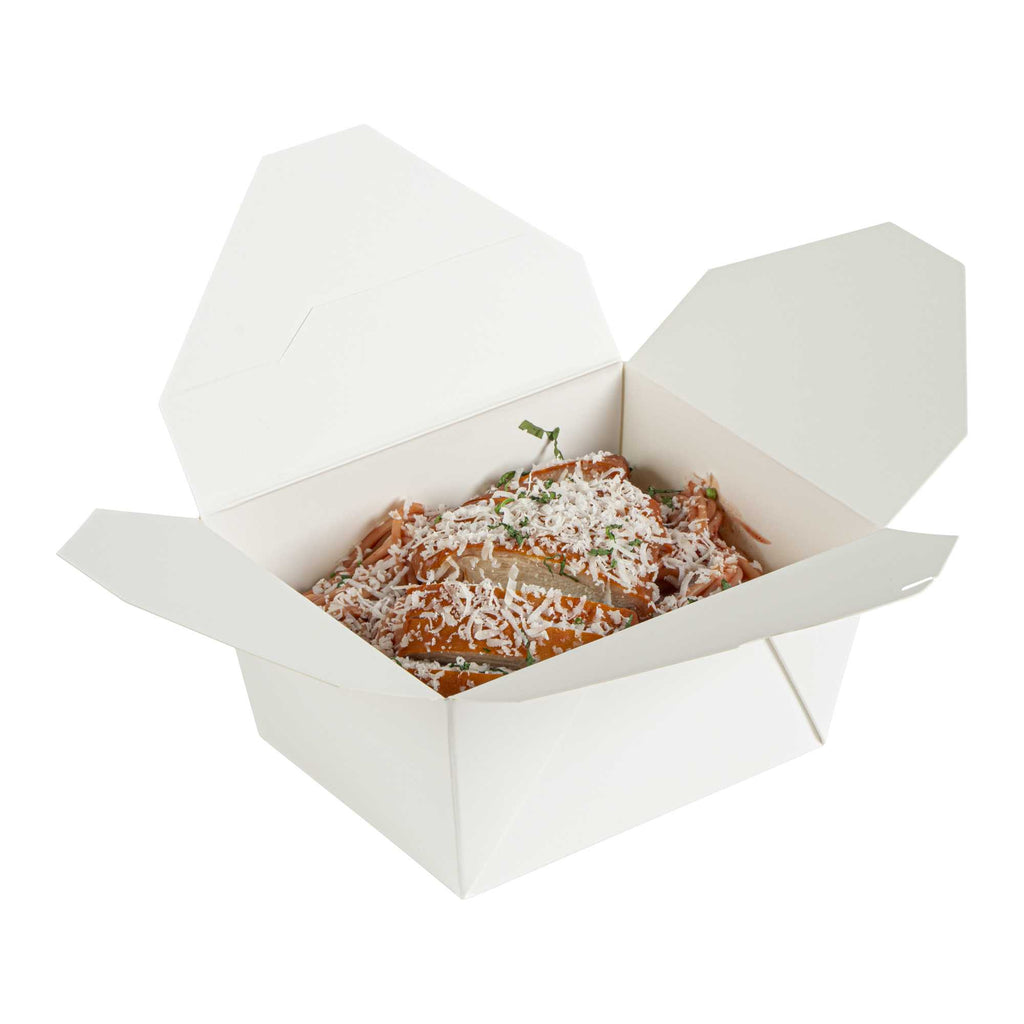 Bio Tek 30 oz Rectangle White Paper #1 Bio Box Take Out Container - 5" x 4" x 2 1/2" - 50 count box