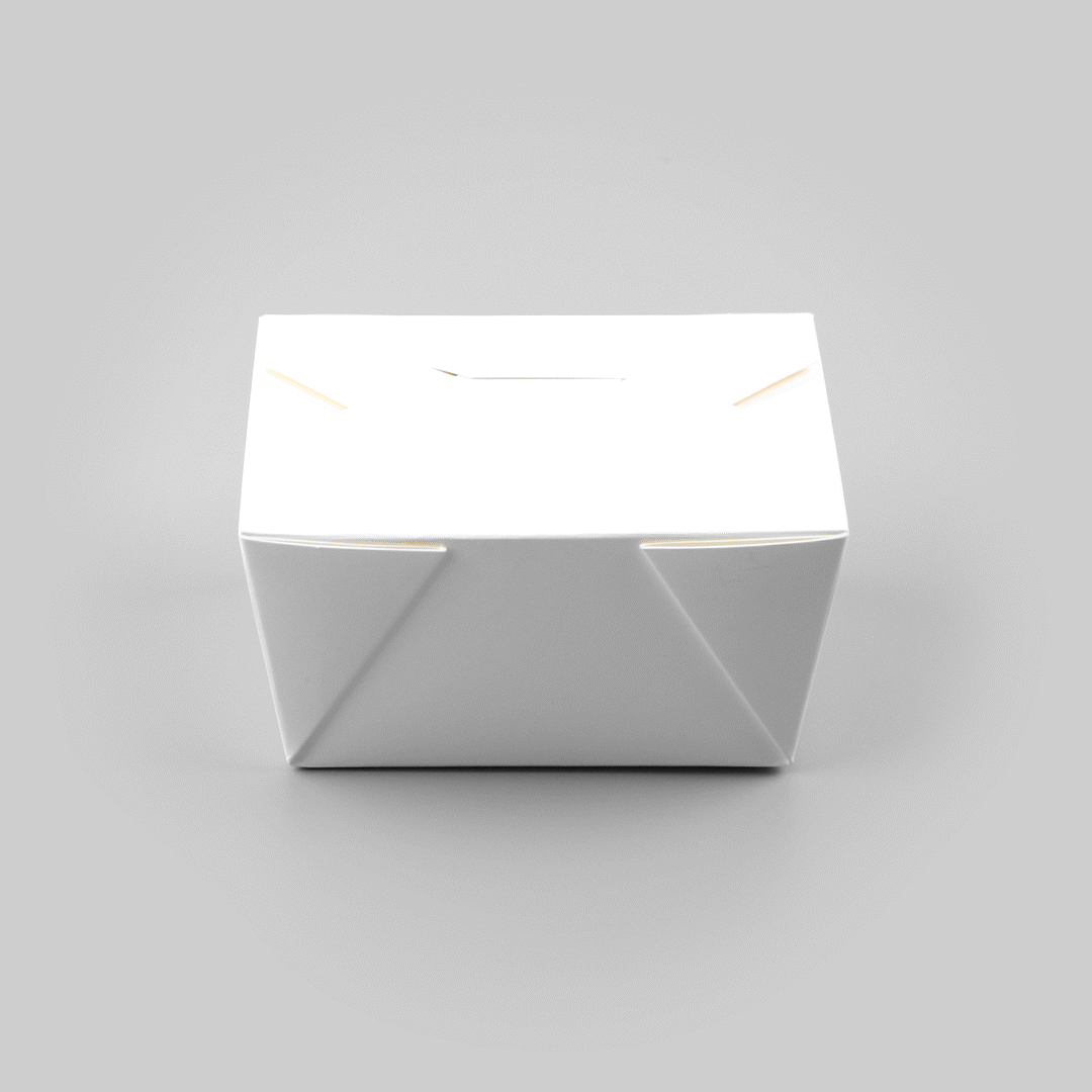 Bio Tek 30 oz Rectangle White Paper #1 Bio Box Take Out Container - 5" x 4" x 2 1/2" - 50 count box