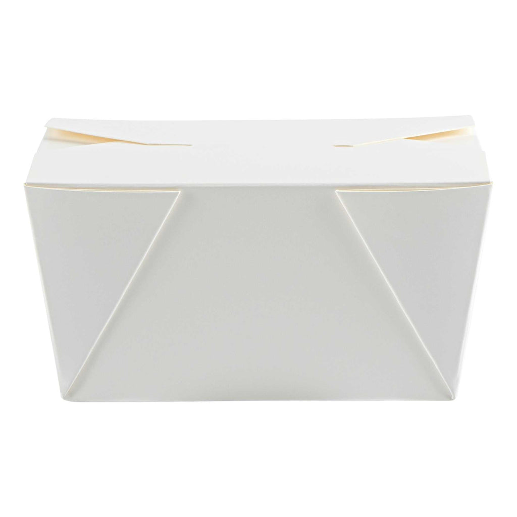 Bio Tek 30 oz Rectangle White Paper #1 Bio Box Take Out Container - 5" x 4" x 2 1/2" - 50 count box