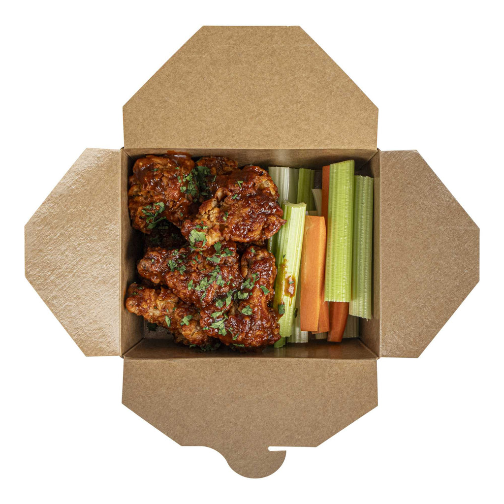Bio Tek 45 oz Rectangle Kraft Paper #8 Bio Box Take Out Container - 6 3/4" x 5 1/2" x 2 1/2" - 50 count box