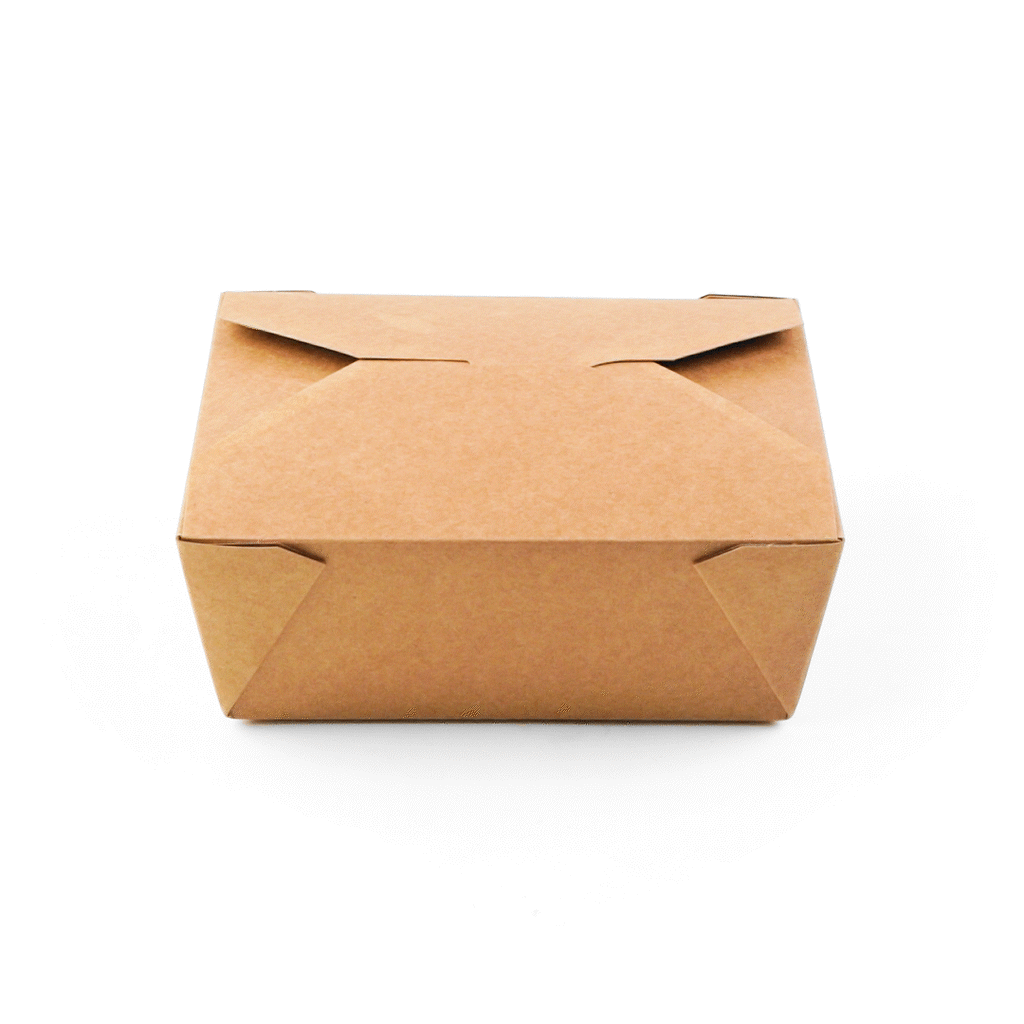 Bio Tek 45 oz Rectangle Kraft Paper #8 Bio Box Take Out Container - 6 3/4" x 5 1/2" x 2 1/2" - 50 count box