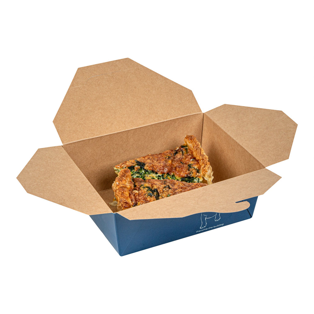 Bio Tek 45 oz Rectangle Frenchie Paper #8 Bio Box Take Out Container - 6 3/4" x 5 1/2" x 2 1/2" - 50 count box