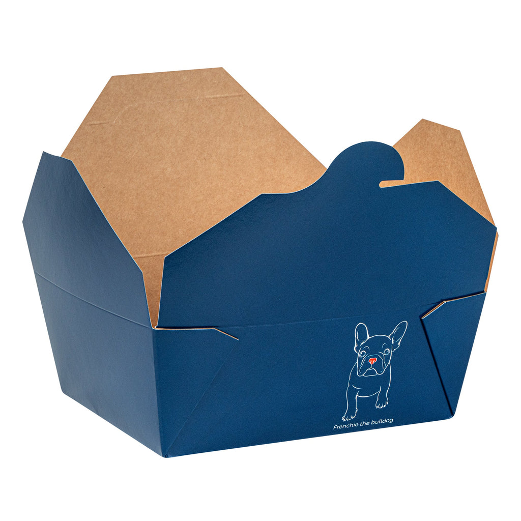 Bio Tek 45 oz Rectangle Frenchie Paper #8 Bio Box Take Out Container - 6 3/4" x 5 1/2" x 2 1/2" - 50 count box