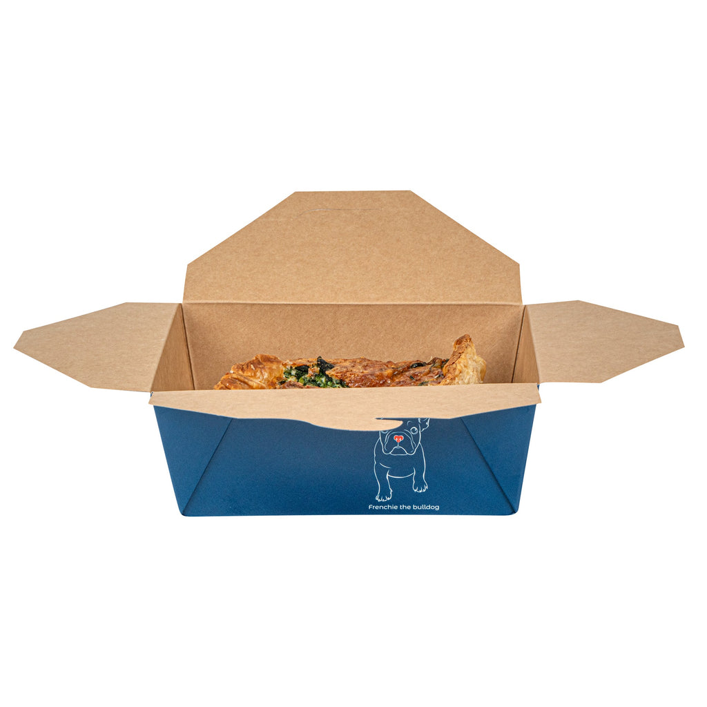 Bio Tek 45 oz Rectangle Frenchie Paper #8 Bio Box Take Out Container - 6 3/4" x 5 1/2" x 2 1/2" - 200 count box