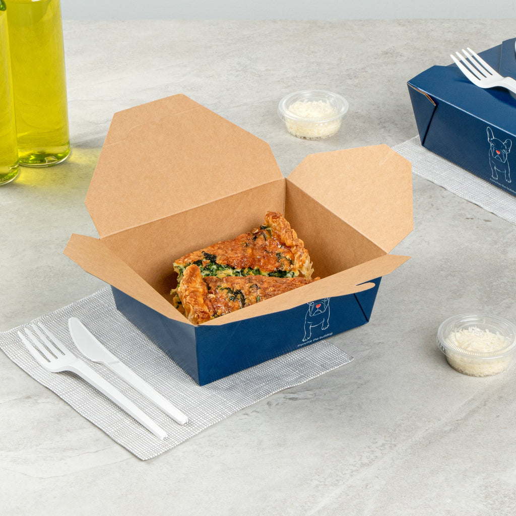 Bio Tek 45 oz Rectangle Frenchie Paper #8 Bio Box Take Out Container - 6 3/4" x 5 1/2" x 2 1/2" - 200 count box