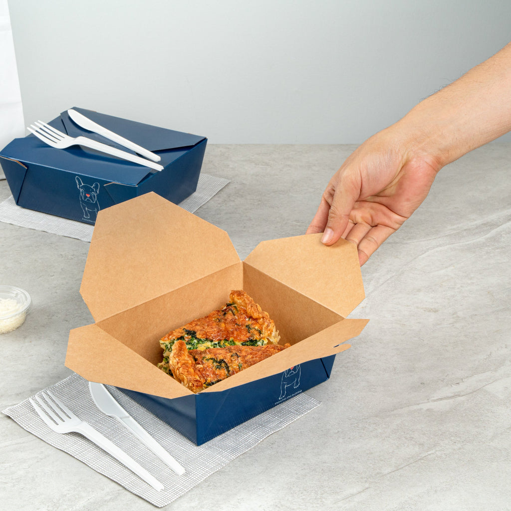 Bio Tek 45 oz Rectangle Frenchie Paper #8 Bio Box Take Out Container - 6 3/4" x 5 1/2" x 2 1/2" - 200 count box