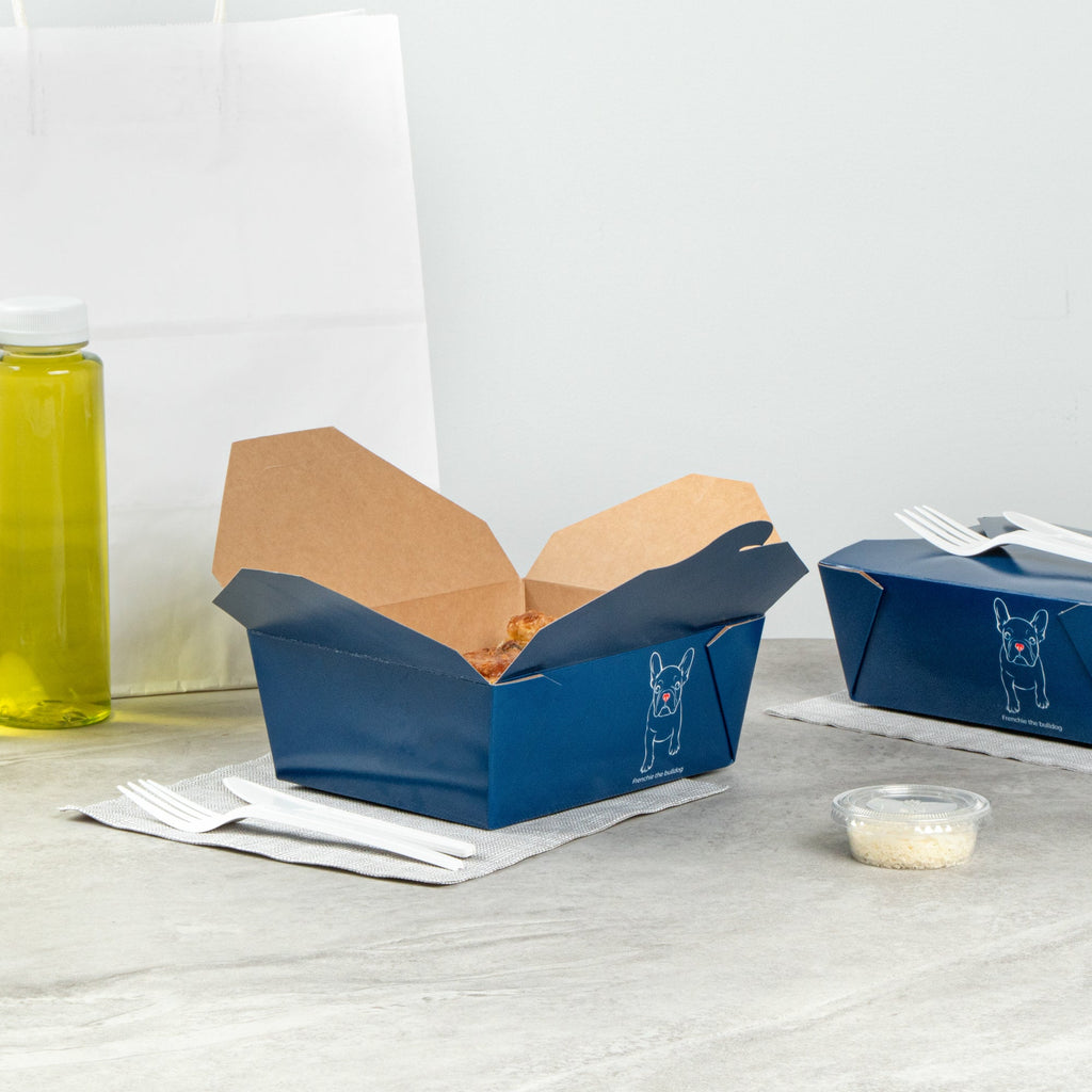 Bio Tek 45 oz Rectangle Frenchie Paper #8 Bio Box Take Out Container - 6 3/4" x 5 1/2" x 2 1/2" - 200 count box