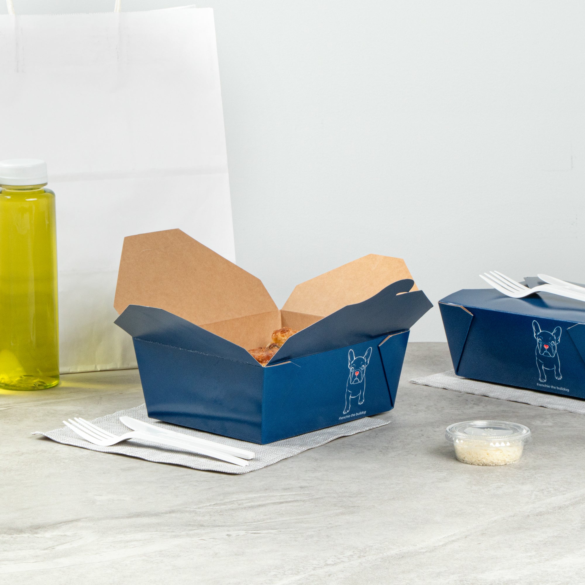 Bio Tek 45 oz Rectangle Frenchie Paper #8 Bio Box Take Out Container - 6 3/4" x 5 1/2" x 2 1/2" - 200 count box