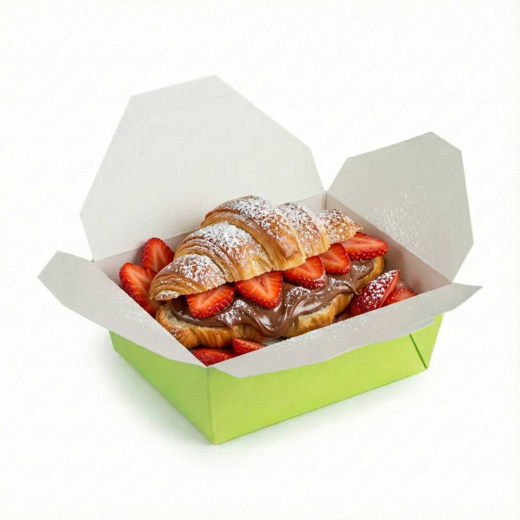 Bio Tek 45 oz Rectangle Eco Green Paper #8 Bio Box Take Out Container - 6 3/4" x 5 1/2" x 2 1/2" - 200 count box