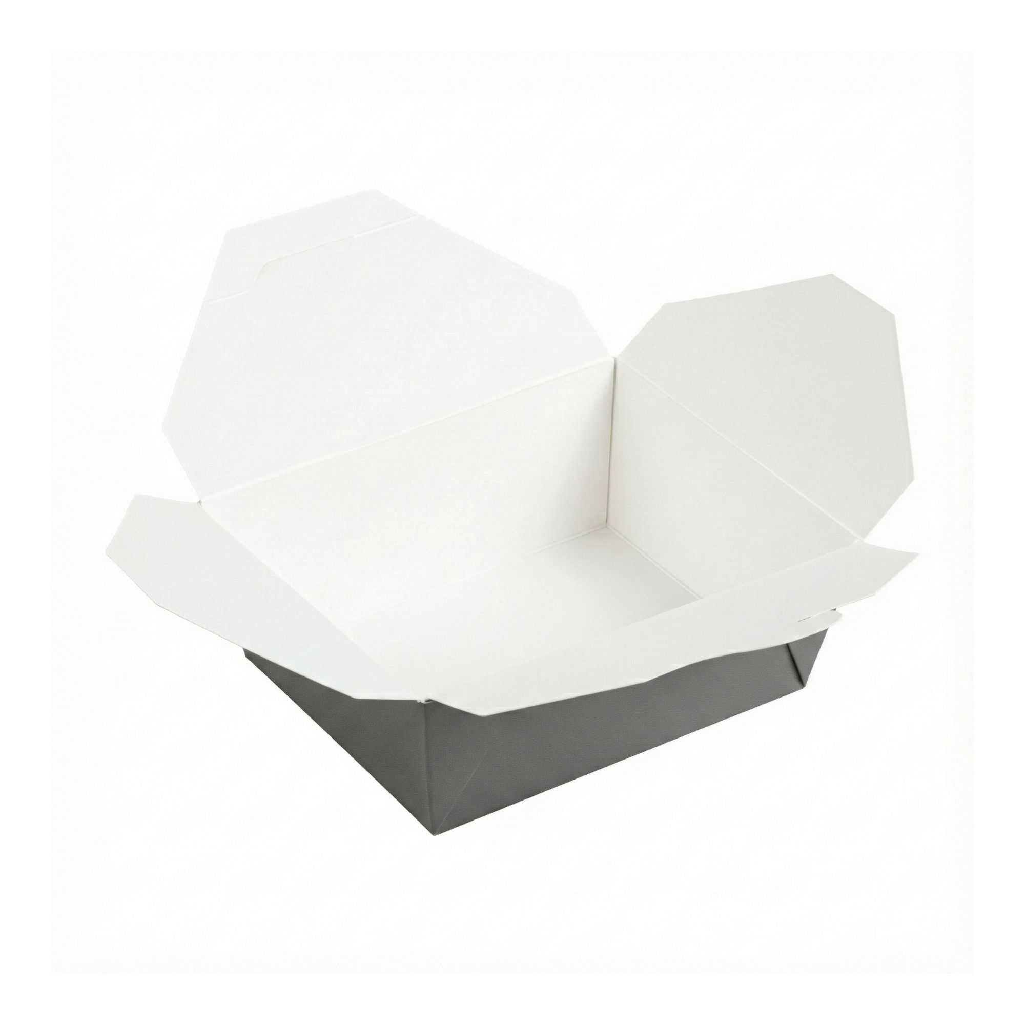 Bio Tek 45 oz Rectangle Gray Paper #8 Bio Box Take Out Container - 6 3/4" x 5 1/2" x 2 1/2" - 50 count box