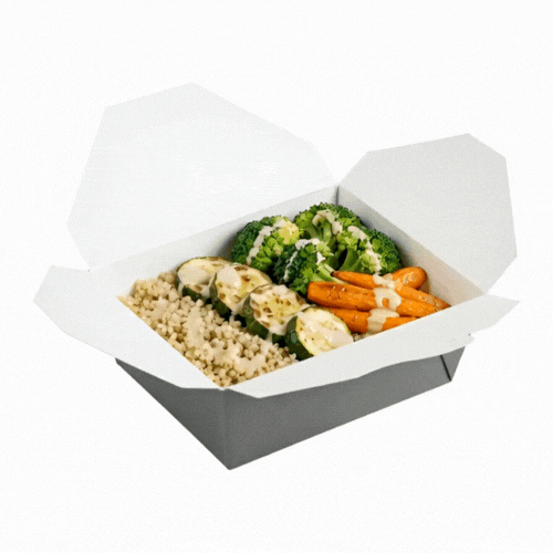 Bio Tek 45 oz Rectangle Gray Paper #8 Bio Box Take Out Container - 6 3/4" x 5 1/2" x 2 1/2" - 200 count box