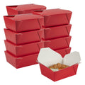 Bio Tek 45 oz Rectangle Red Paper #8 Bio Box Take Out Container - 6 3/4" x 5 1/2" x 2 1/2" - 50 count box