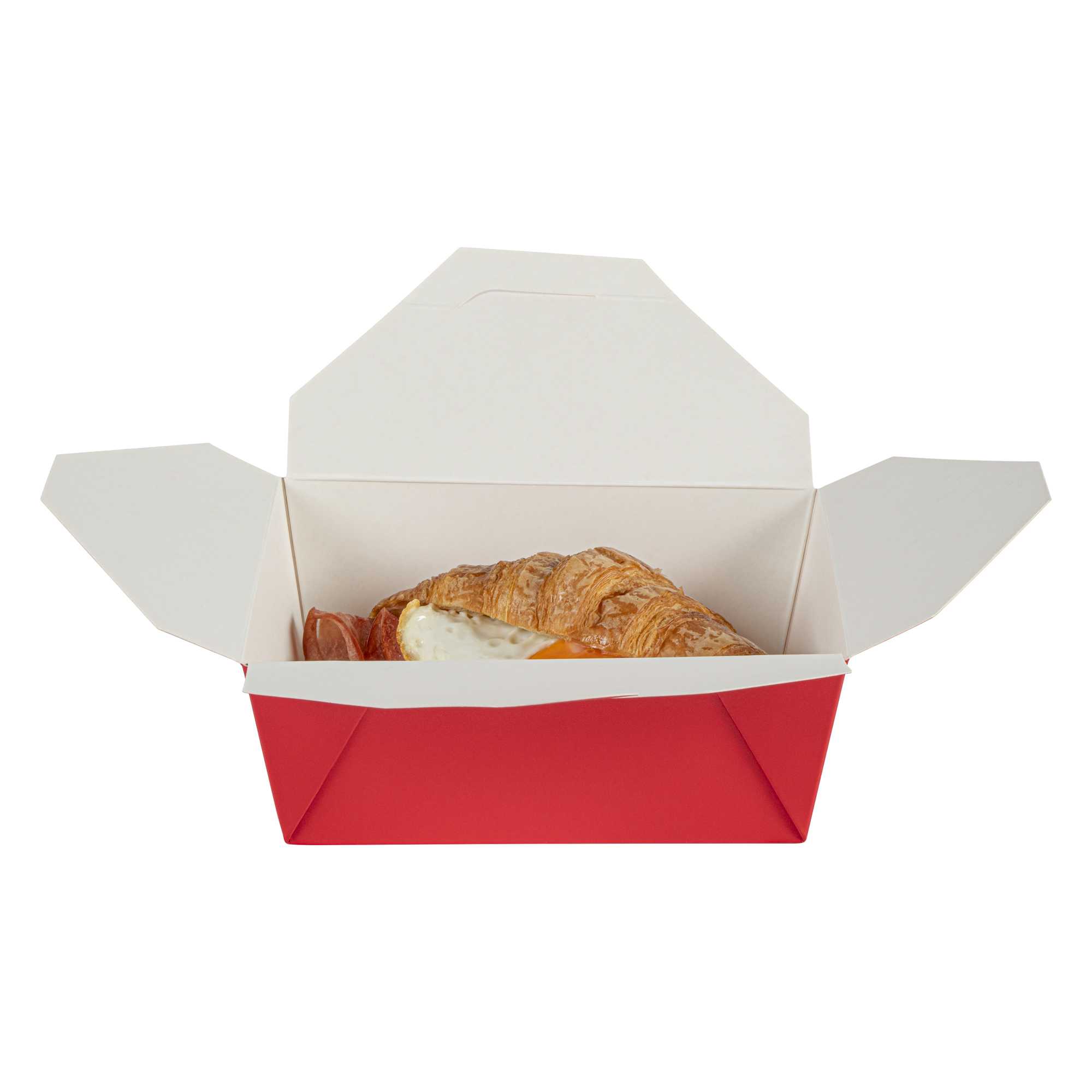 Bio Tek 45 oz Rectangle Red Paper #8 Bio Box Take Out Container - 6 3/4" x 5 1/2" x 2 1/2" - 200 count box