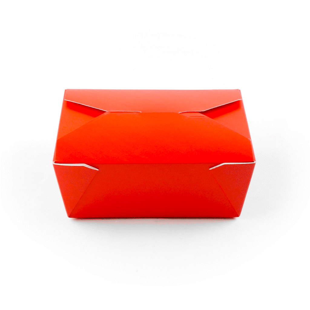 Bio Tek 45 oz Rectangle Red Paper #8 Bio Box Take Out Container - 6 3/4" x 5 1/2" x 2 1/2" - 200 count box
