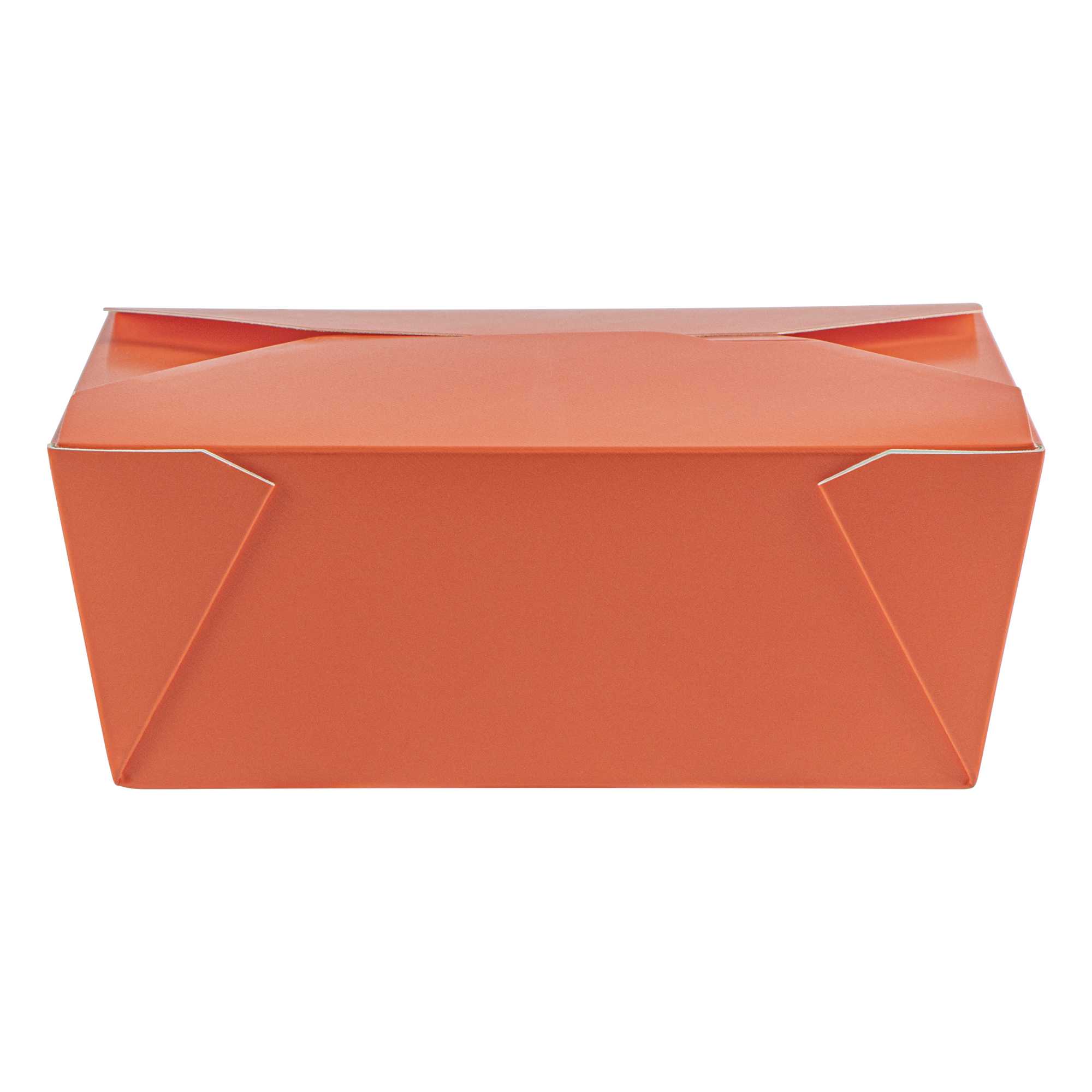 Bio Tek 45 oz Rectangle Tangerine Orange Paper #8 Bio Box Take Out Container - 6 3/4" x 5 1/2" x 2 1/2" - 50 count box