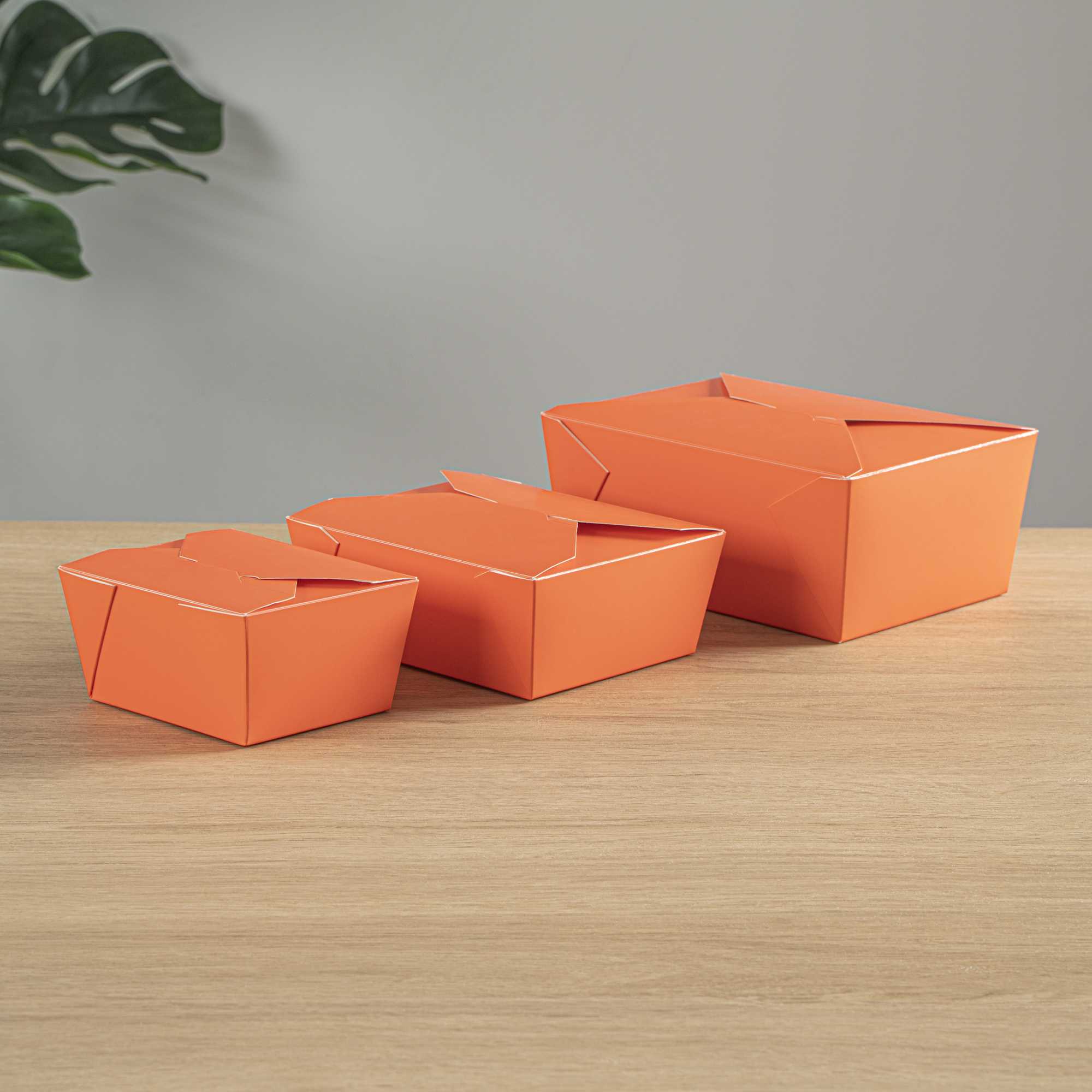 Bio Tek 45 oz Rectangle Tangerine Orange Paper #8 Bio Box Take Out Container - 6 3/4" x 5 1/2" x 2 1/2" - 200 count box