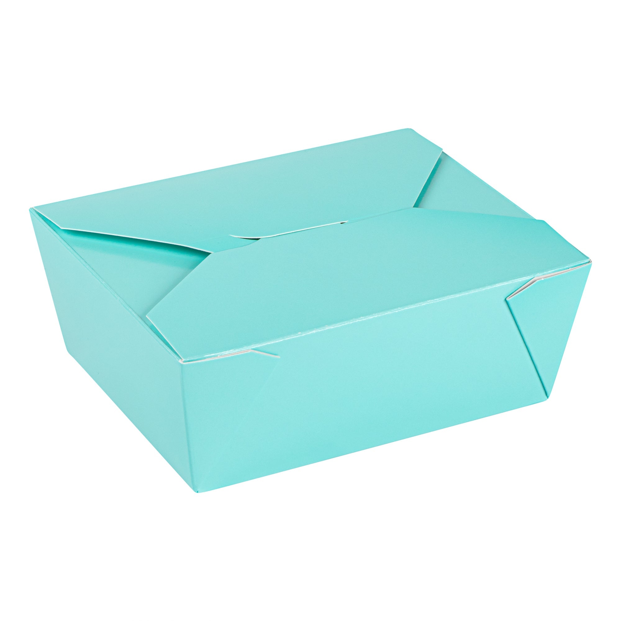 Bio Tek 45 oz Rectangle Turquoise Paper #8 Bio Box Take Out Container - 6 3/4" x 5 1/2" x 2 1/2" - 50 count box