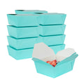 Bio Tek 45 oz Rectangle Turquoise Paper #8 Bio Box Take Out Container - 6 3/4" x 5 1/2" x 2 1/2" - 50 count box