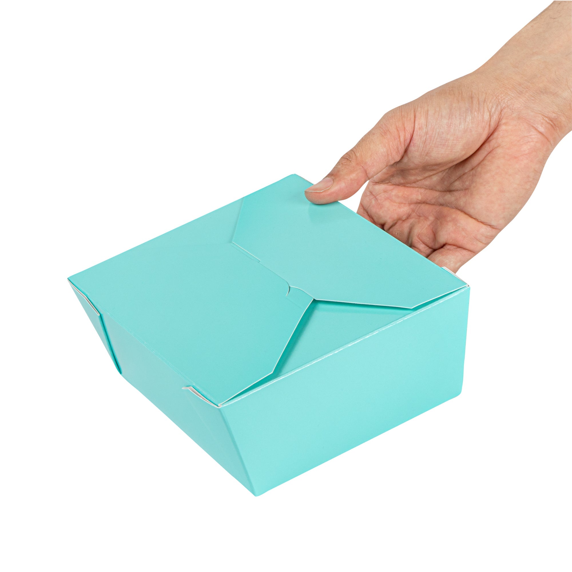 Bio Tek 45 oz Rectangle Turquoise Paper #8 Bio Box Take Out Container - 6 3/4" x 5 1/2" x 2 1/2" - 50 count box