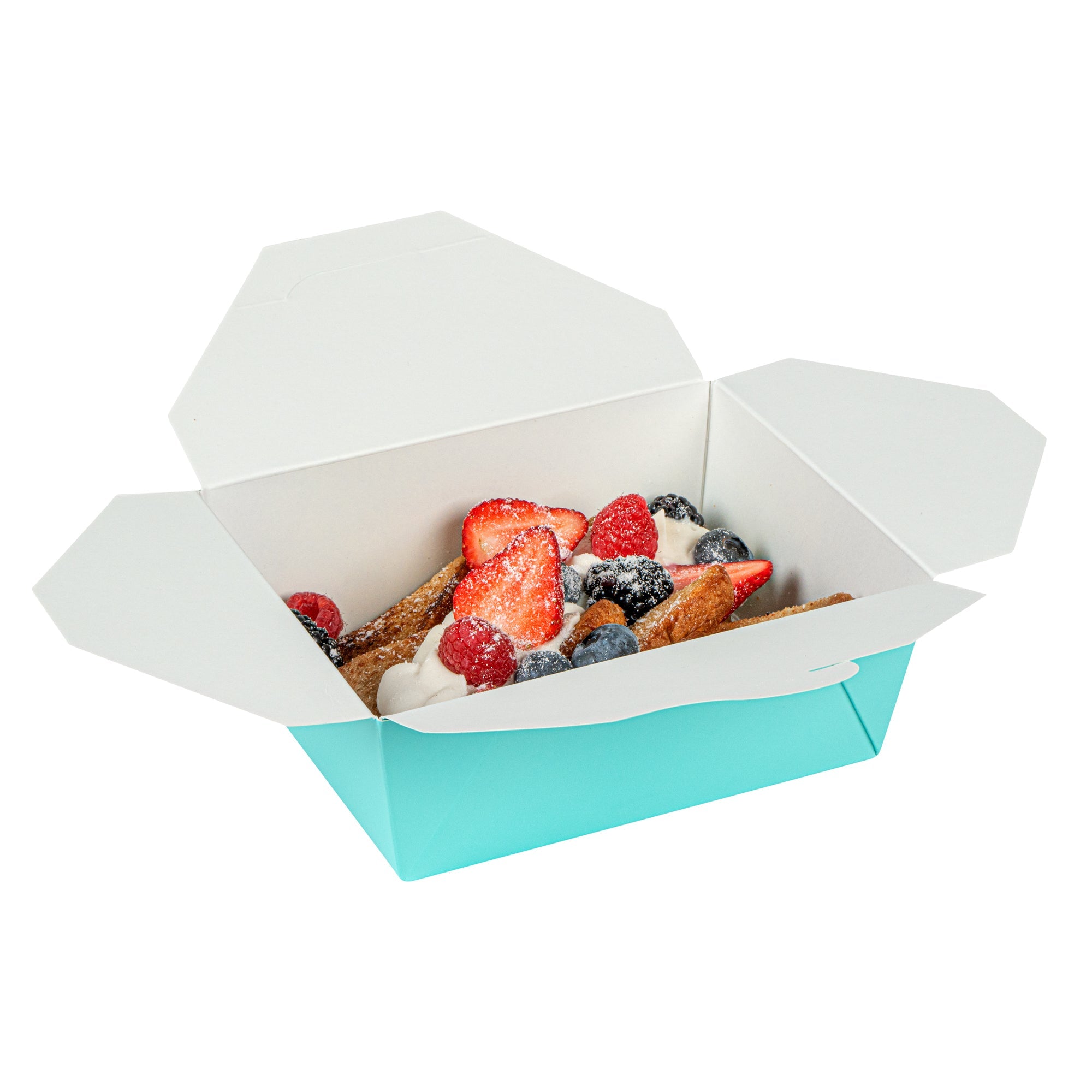 Bio Tek 45 oz Rectangle Turquoise Paper #8 Bio Box Take Out Container - 6 3/4" x 5 1/2" x 2 1/2" - 200 count box