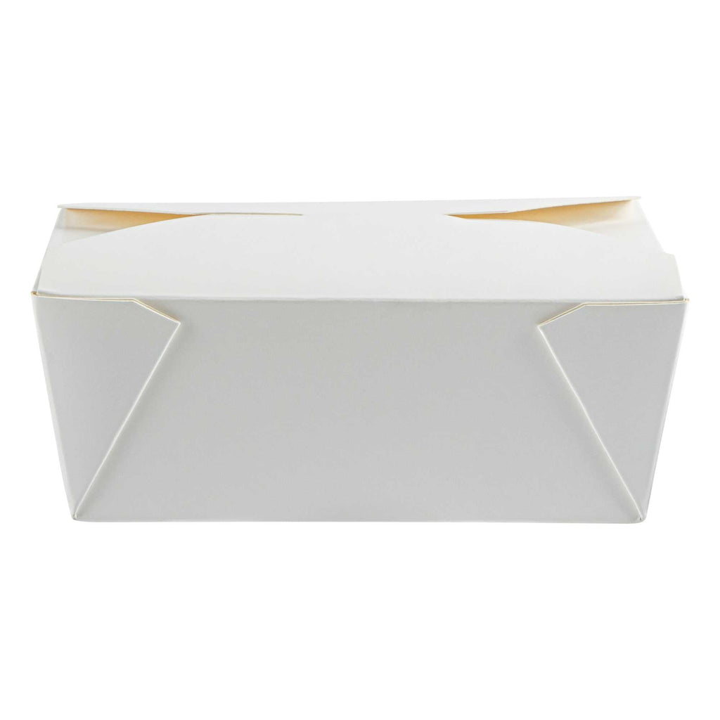 Bio Tek 45 oz Rectangle White Paper #8 Bio Box Take Out Container - 6 3/4" x 5 1/2" x 2 1/2" - 200 count box