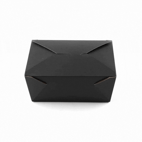 Bio Tek 98 oz Rectangle Black Paper #4 Bio Box Take Out Container - 8 1/2" x 6 1/4" x 3 1/2" - 200 count box