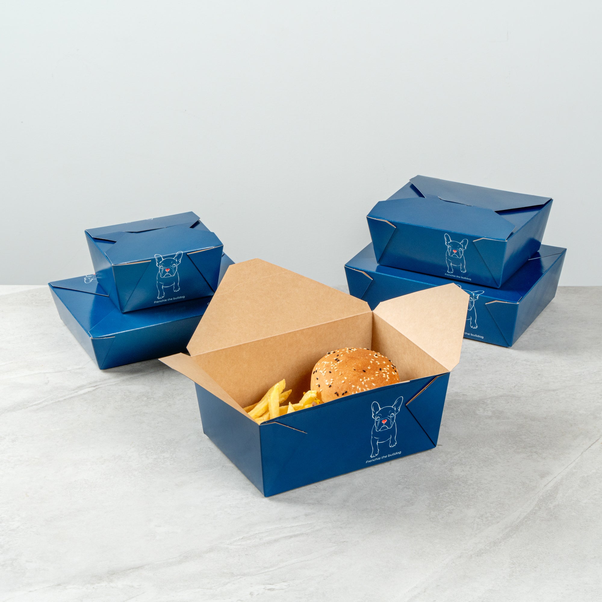 Bio Tek 98 oz Frenchie Paper #4 Bio Box Take Out Container - 8 1/2" x 6 1/4" x 3 1/2" - 50 count box