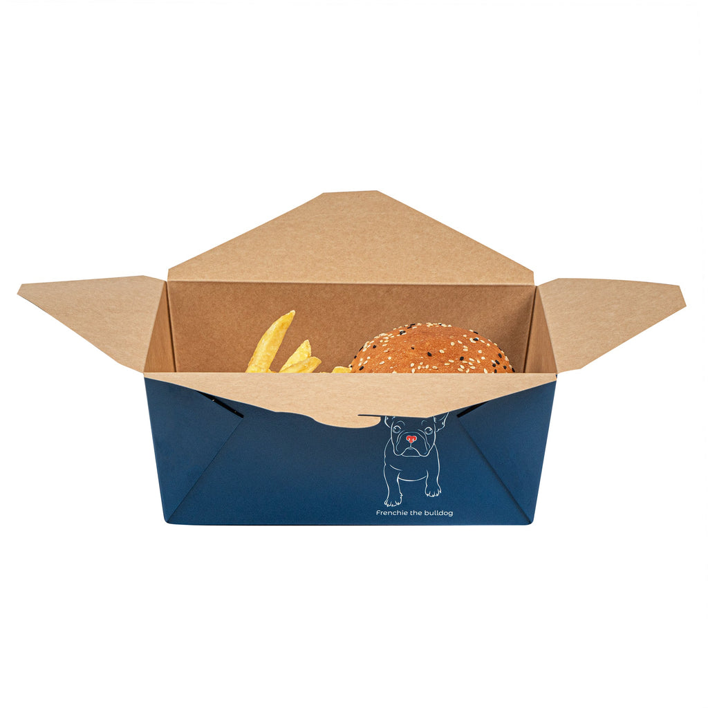 Bio Tek 98 oz Frenchie Paper #4 Bio Box Take Out Container - 8 1/2" x 6 1/4" x 3 1/2" - 200 count box