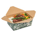 Bio Tek 98 oz Camouflage Paper #4 Bio Box Take Out Container - 8 1/2" x 6 1/4" x 3 1/2" - 50 count box