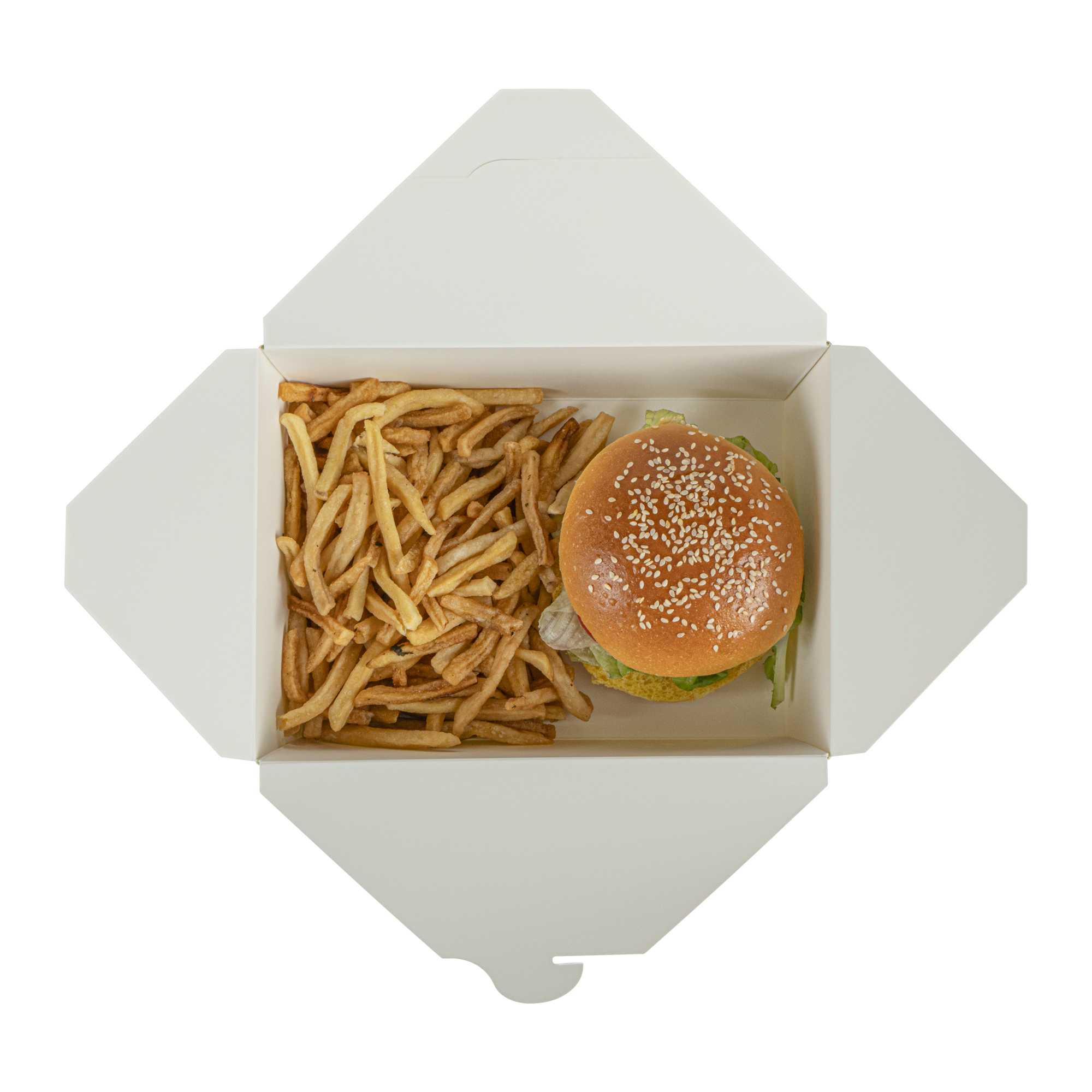 Bio Tek 98 oz Rectangle Eco Green Paper #4 Bio Box Take Out Container - 8 1/2" x 6 1/4" x 3 1/2" - 50 count box