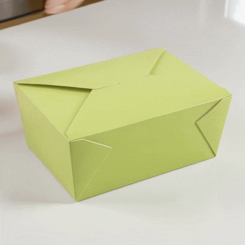 Bio Tek 98 oz Rectangle Eco Green Paper #4 Bio Box Take Out Container - 8 1/2" x 6 1/4" x 3 1/2" - 50 count box