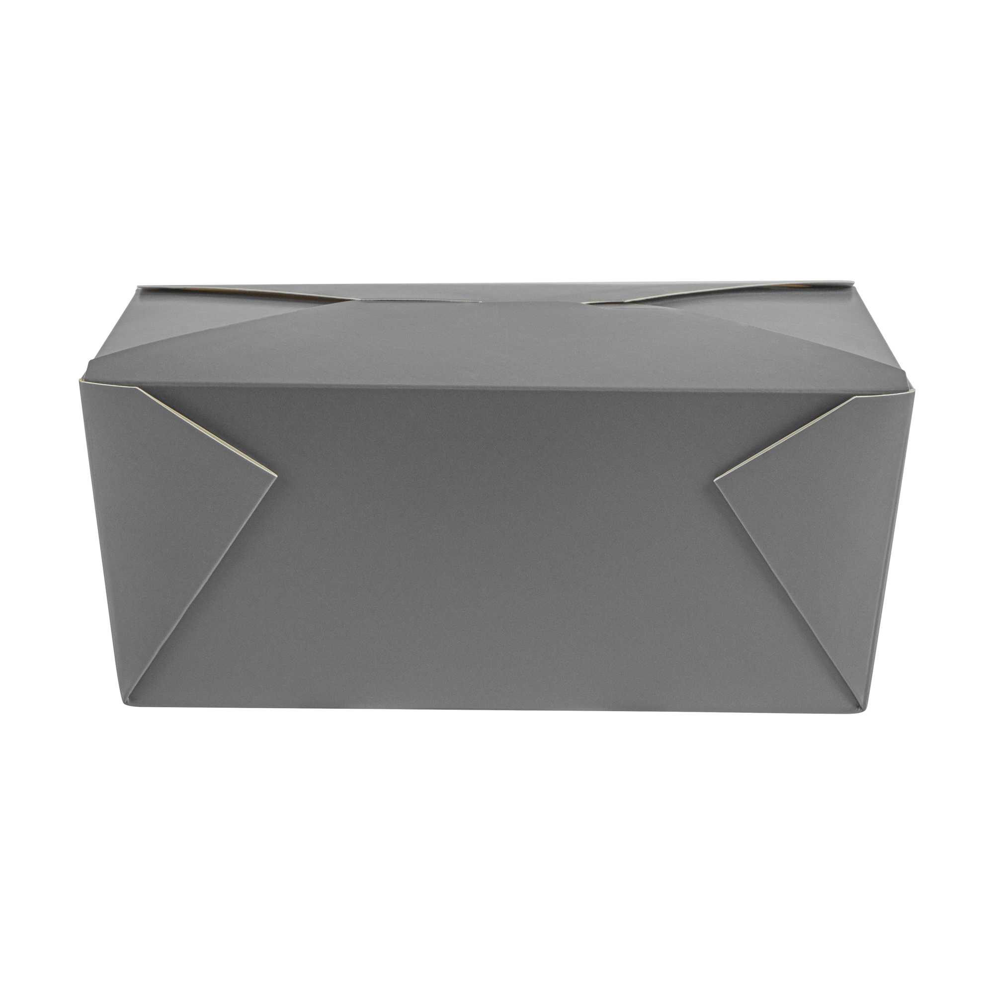 Bio Tek 98 oz Rectangle Gray Paper #4 Bio Box Take Out Container - 8 1/2" x 6 1/4" x 3 1/2" - 50 count box