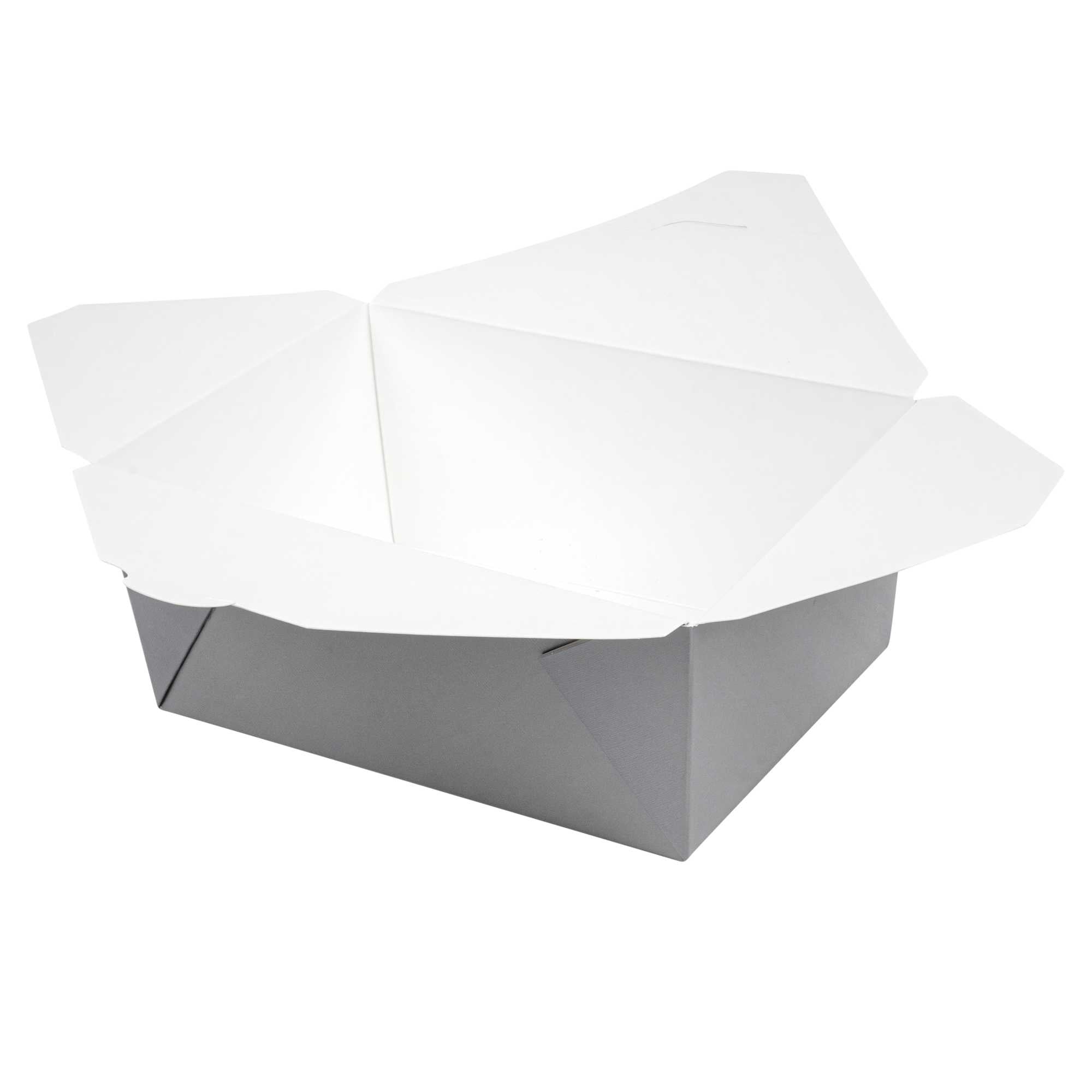 Bio Tek 98 oz Rectangle Gray Paper #4 Bio Box Take Out Container - 8 1/2" x 6 1/4" x 3 1/2" - 50 count box