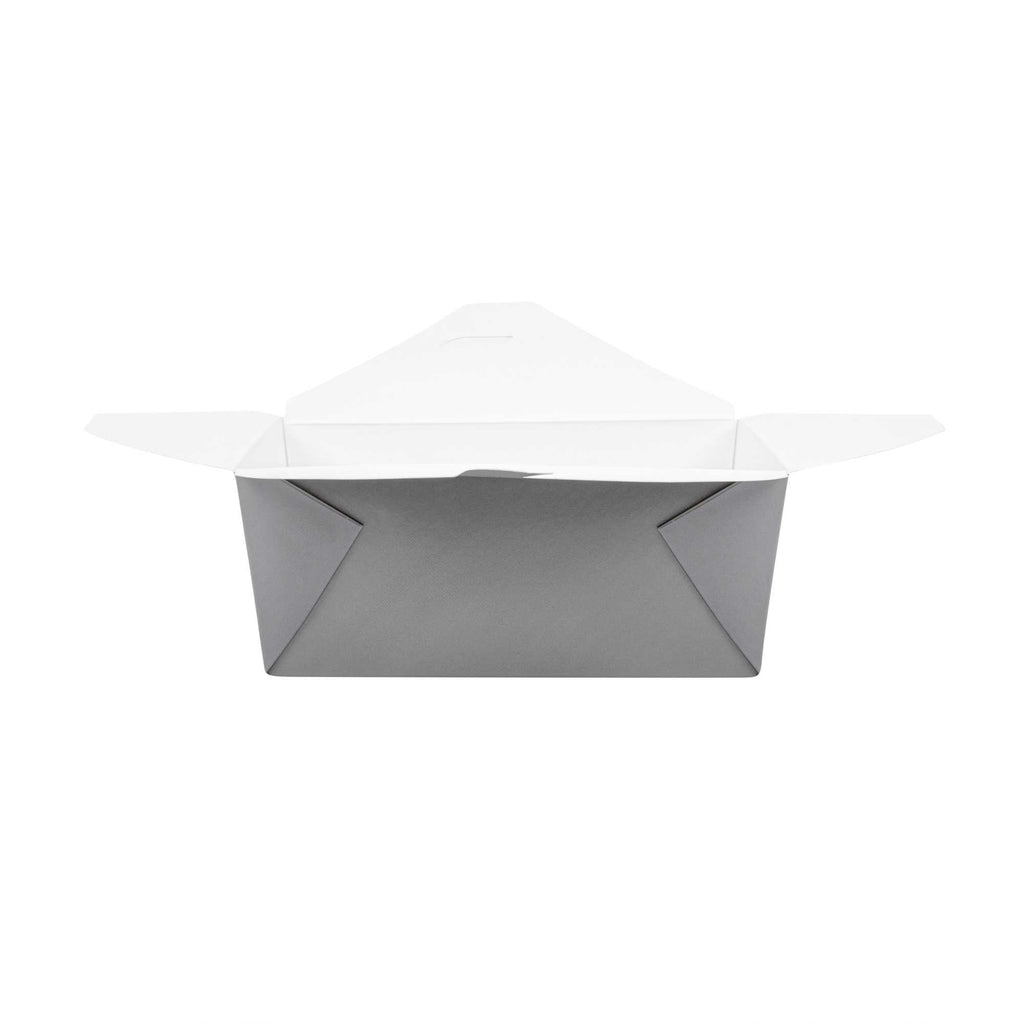 Bio Tek 98 oz Rectangle Gray Paper #4 Bio Box Take Out Container - 8 1/2" x 6 1/4" x 3 1/2" - 50 count box