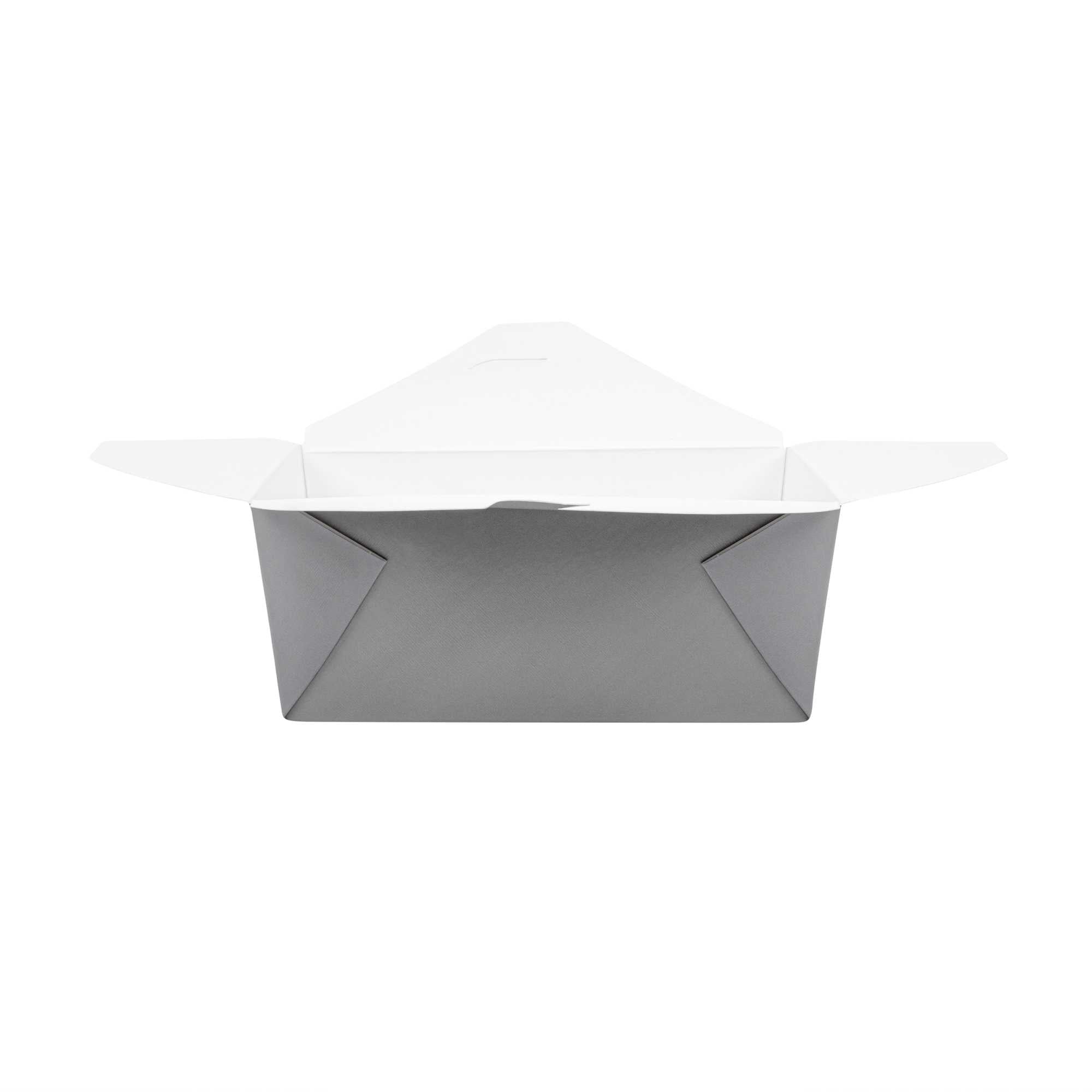Bio Tek 98 oz Rectangle Gray Paper #4 Bio Box Take Out Container - 8 1/2" x 6 1/4" x 3 1/2" - 50 count box