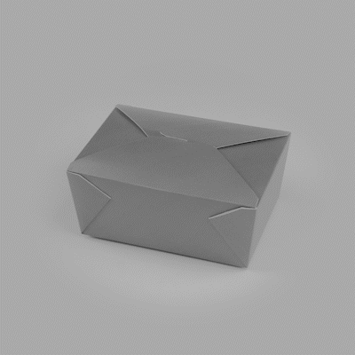 Bio Tek 98 oz Rectangle Gray Paper #4 Bio Box Take Out Container - 8 1/2" x 6 1/4" x 3 1/2" - 200 count box