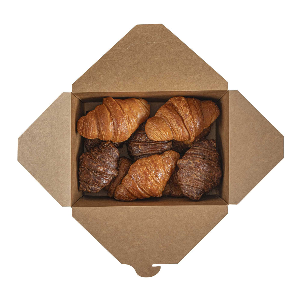 Bio Tek 98 oz Rectangle Newsprint Paper #4 Bio Box Take Out Container - 8 1/2" x 6 1/4" x 3 1/2" - 50 count box