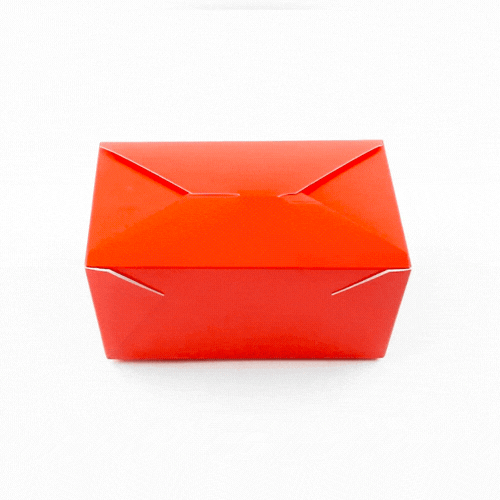 Bio Tek 98 oz Rectangle Red Paper #4 Bio Box Take Out Container - 8 1/2" x 6 1/4" x 3 1/2" - 50 count box