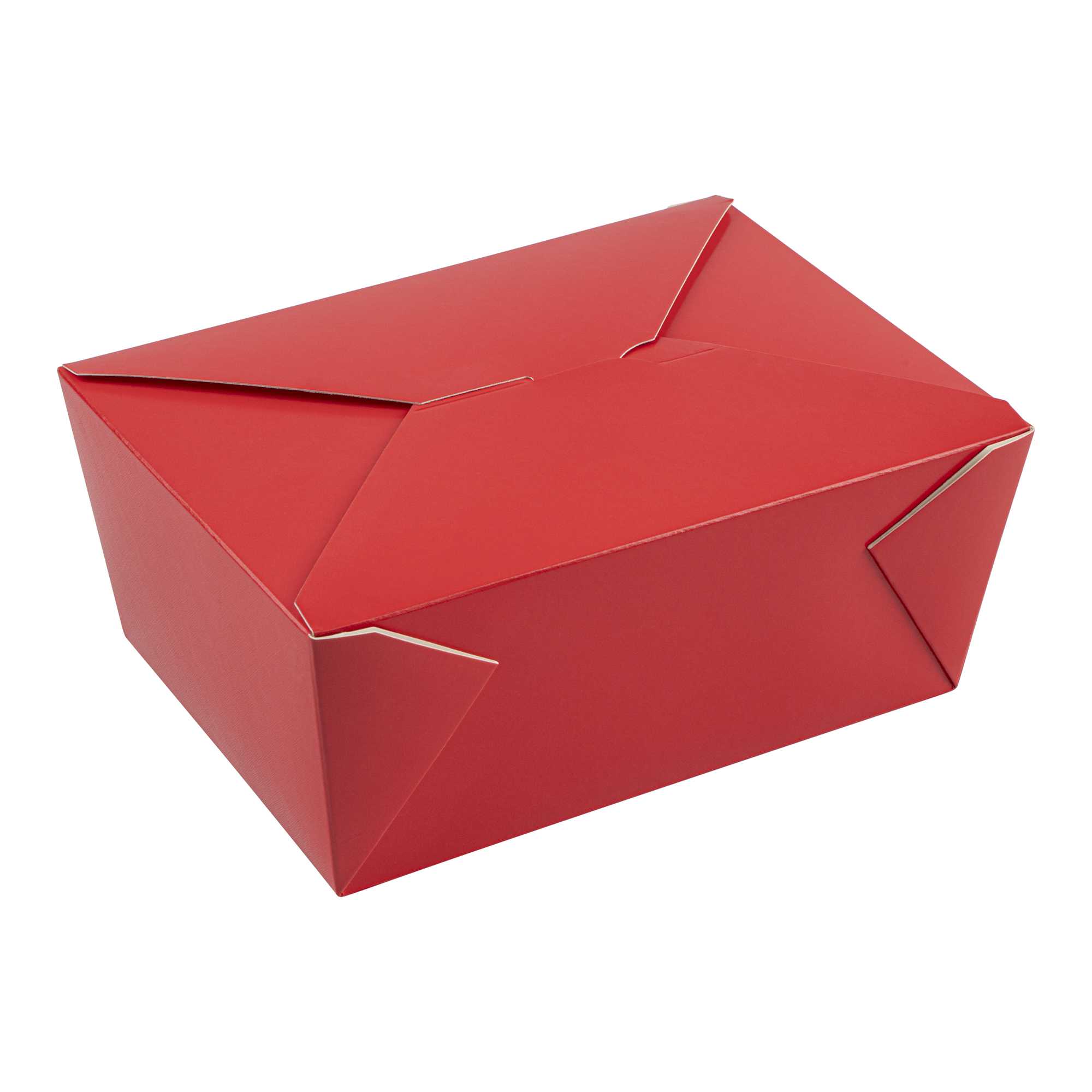 Bio Tek 98 oz Rectangle Red Paper #4 Bio Box Take Out Container - 8 1/2" x 6 1/4" x 3 1/2" - 50 count box