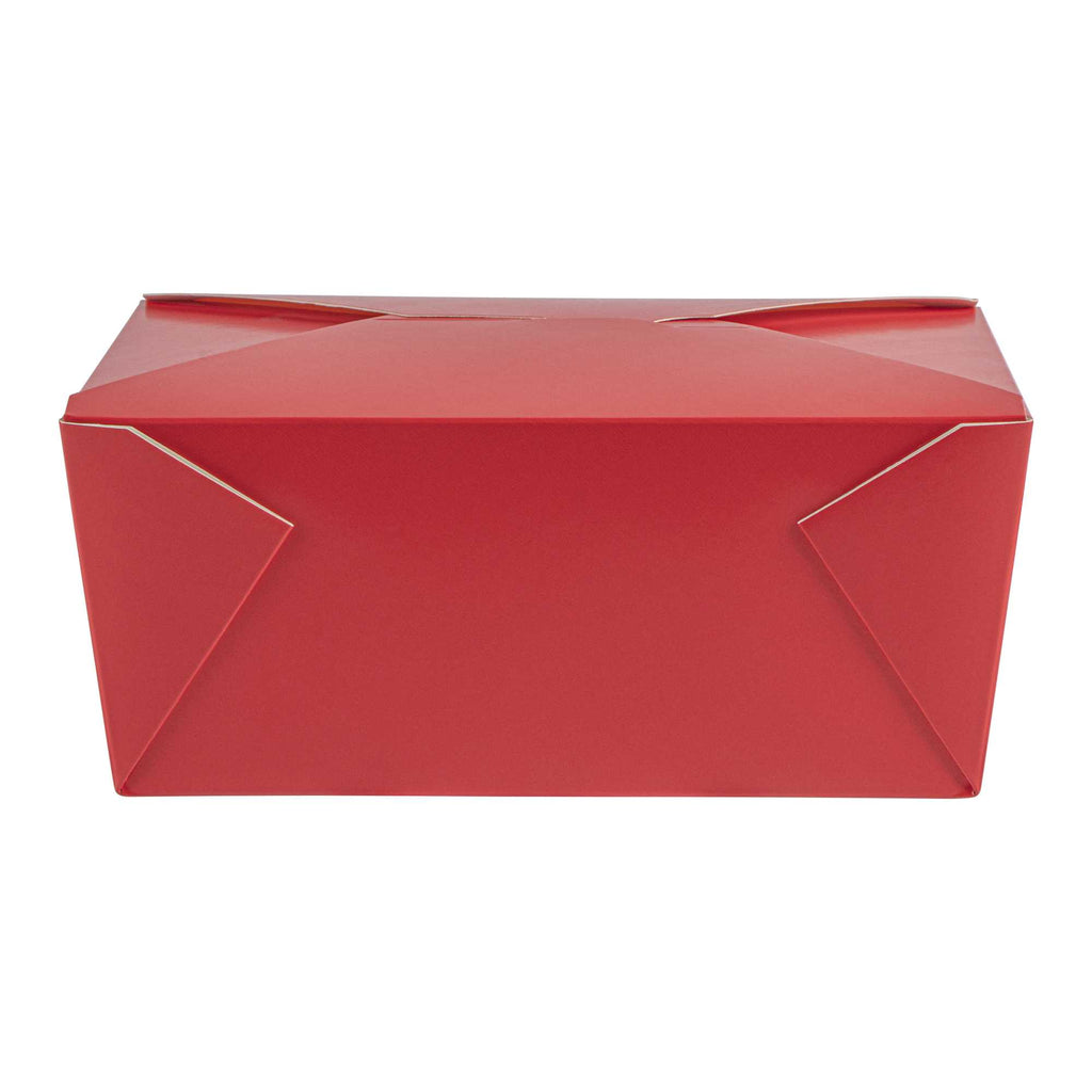 Bio Tek 98 oz Rectangle Red Paper #4 Bio Box Take Out Container - 8 1/2" x 6 1/4" x 3 1/2" - 200 count box