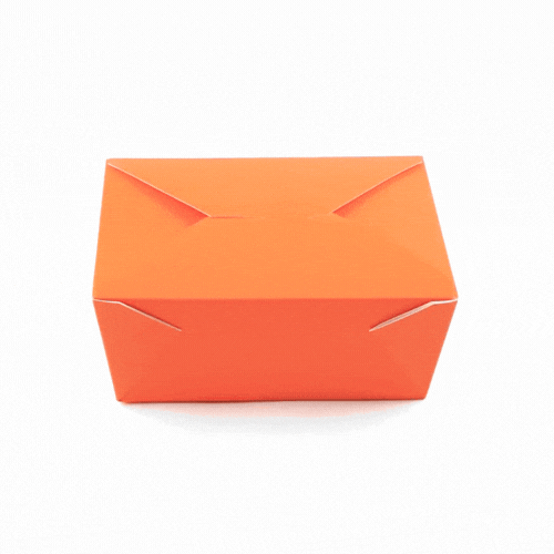 Bio Tek 98 oz Rectangle Tangerine Orange Paper #4 Bio Box Take Out Container - 8 1/2" x 6 1/4" x 3 1/2" - 200 count box