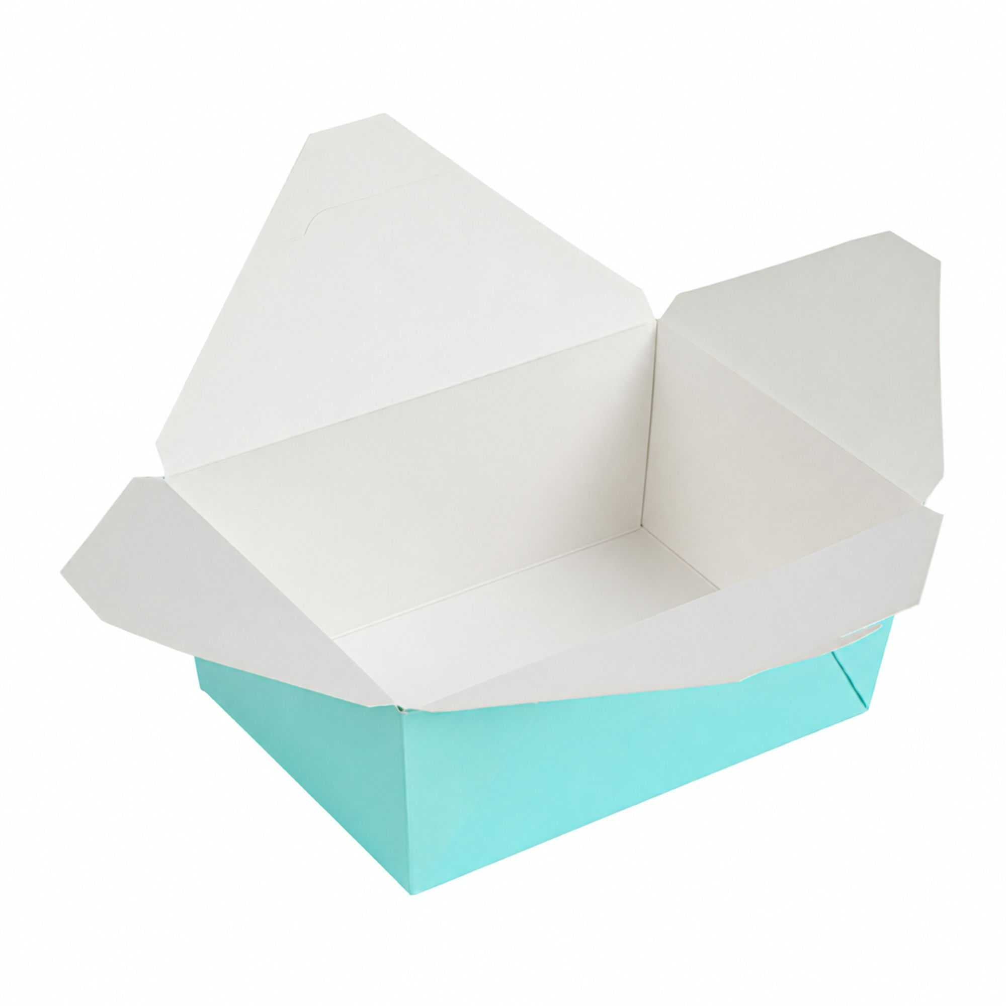 Bio Tek 98 oz Rectangle Turquoise Paper #4 Bio Box Take Out Container - 8 1/2" x 6 1/4" x 3 1/2" - 200 count box