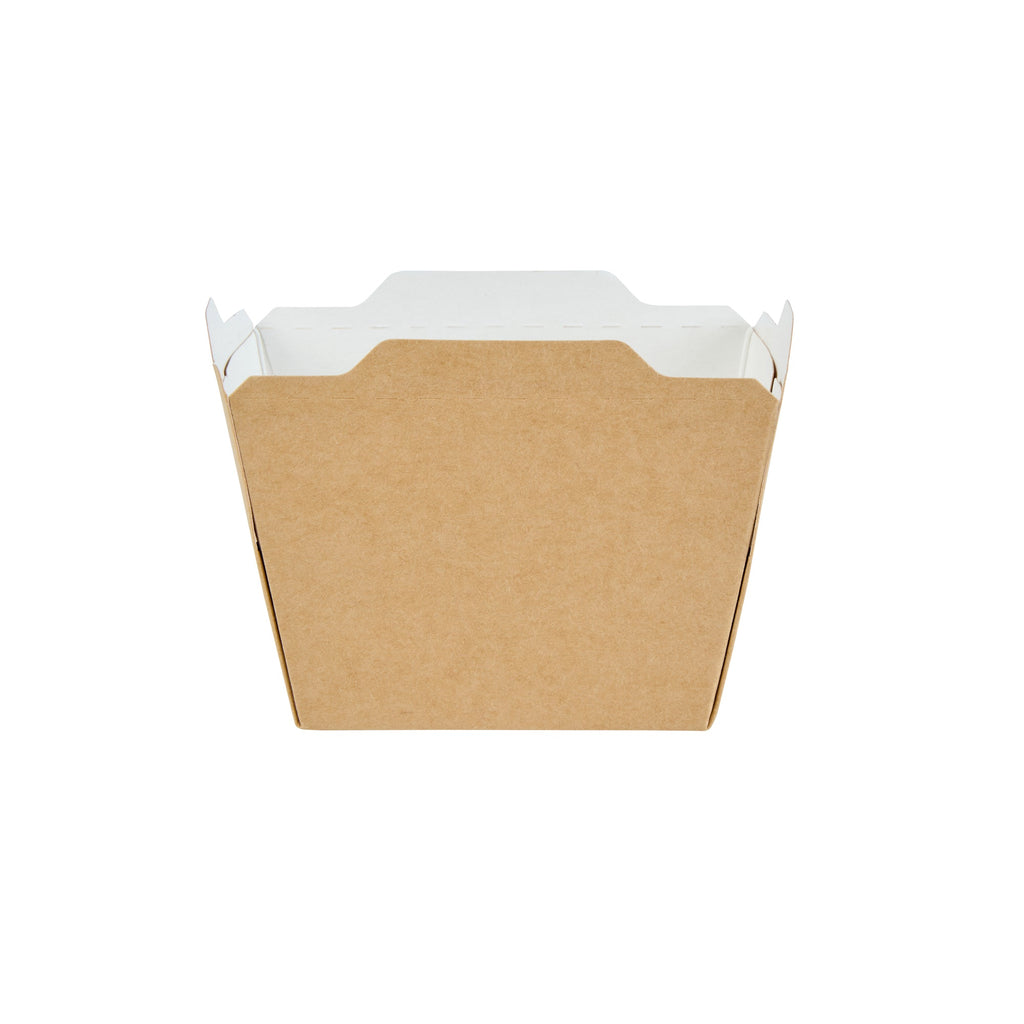 Cafe Vision 17 oz Rectangle Kraft Paper Small Click Lock Container - 4 1/4" x 3 1/4" x 2 3/4" - 50 count box