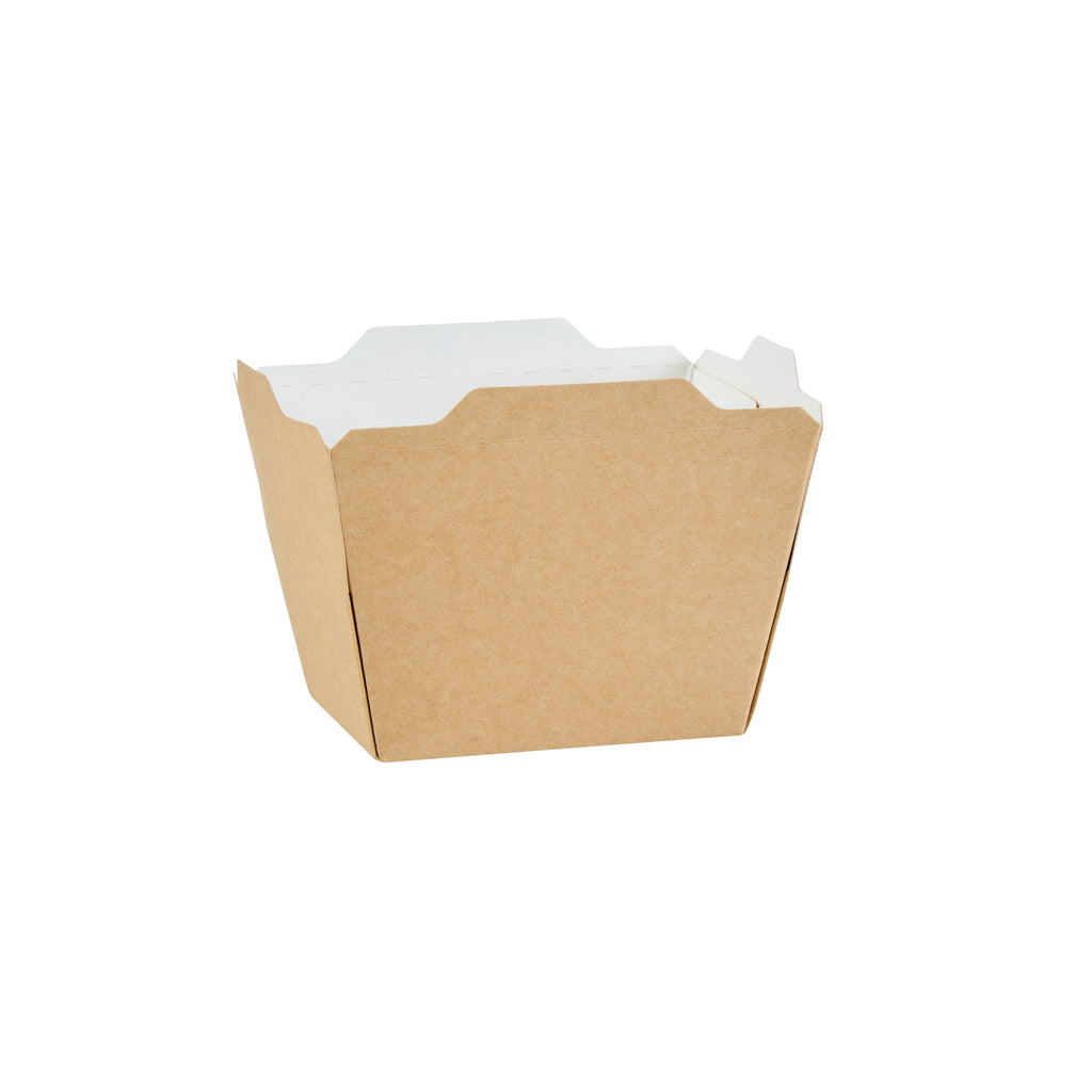 Cafe Vision 17 oz Rectangle Kraft Paper Small Click Lock Container - 4 1/4" x 3 1/4" x 2 3/4" - 50 count box