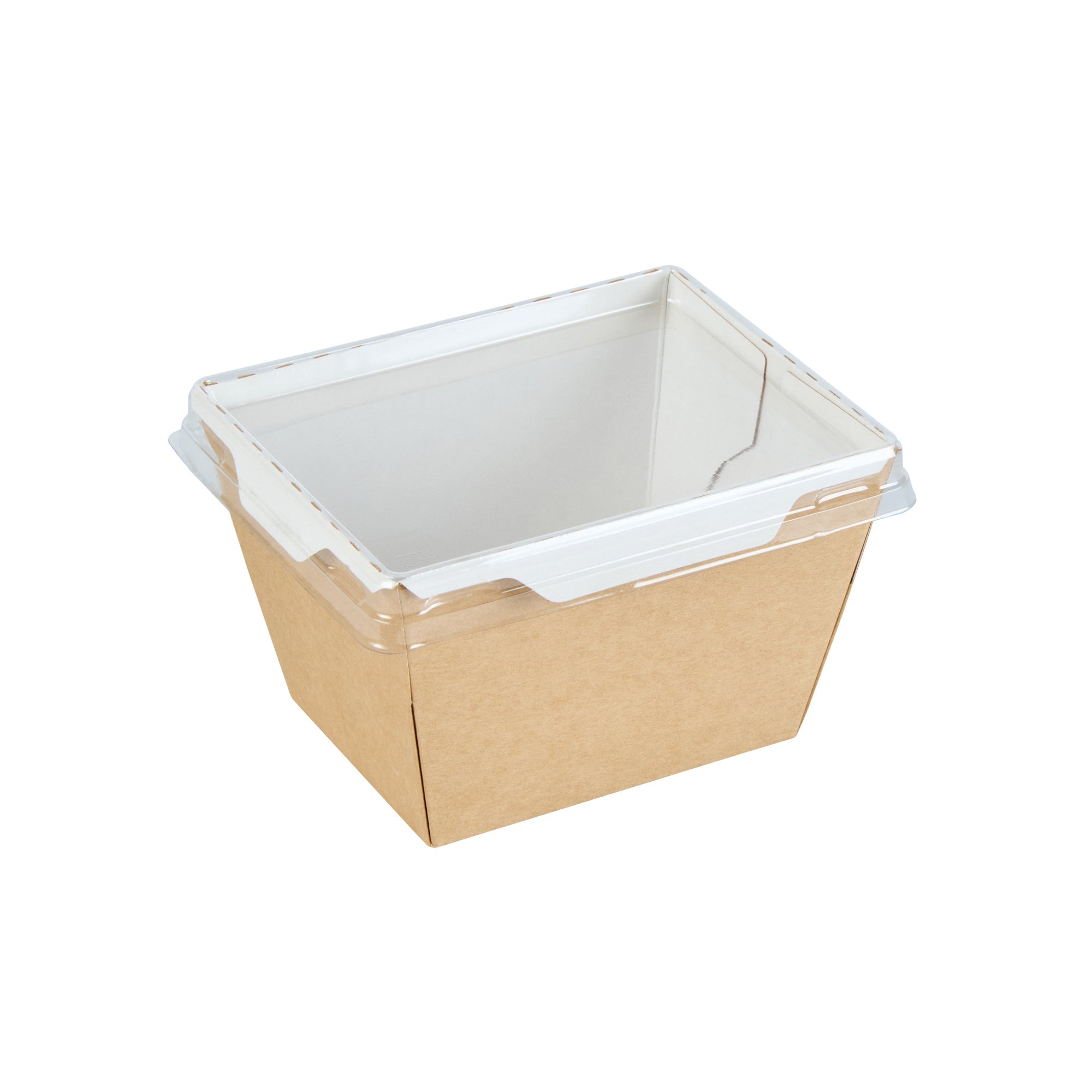 Cafe Vision 17 oz Rectangle Kraft Paper Small Click Lock Container - 4 1/4" x 3 1/4" x 2 3/4" - 200 count box