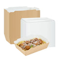 Cafe Vision 34 oz Rectangle Kraft Paper Medium Click Lock Container - 7 1/2" x 5 1/2" x 1 3/4" - 50 count box